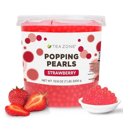 POPPING PEARLS FRESA TEA ZONE BOTE 3200 GRAMOS | PERLITAS EXPLOSIVAS | POPPING BOBA