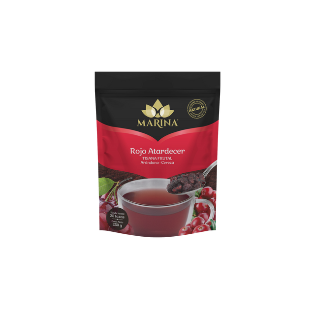 TISANA FRUTAL ARANDANO CEREZA ROJO ATARDECER MARINA BOLSA 500 GRAMOS