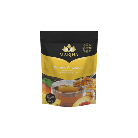 TISANA FRUTAL DURAZNO-MANGO Y PIÑA DORADO AMANECER MARINA BOLSA 250 GRAMOS