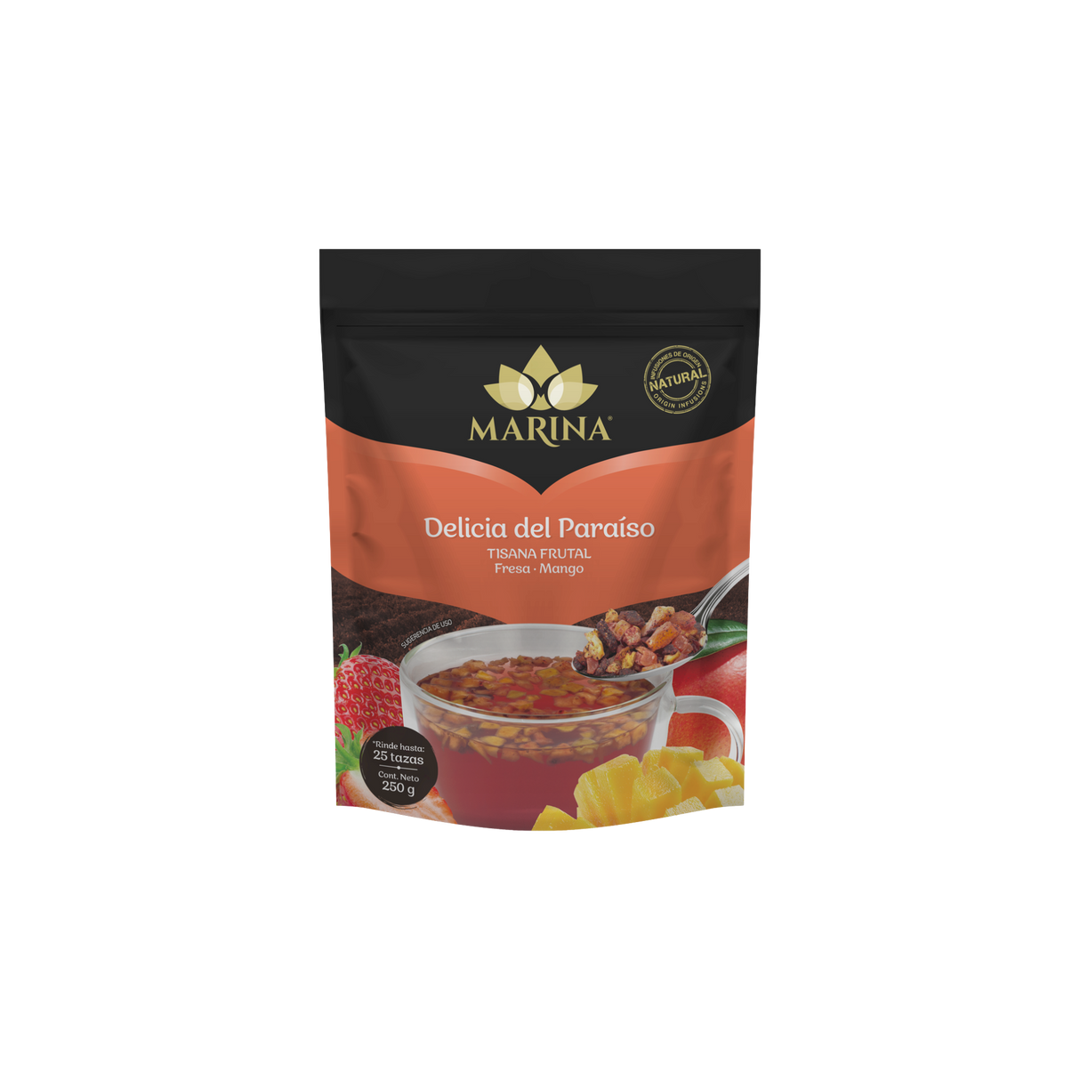TISANA FRUTAL FRESA Y MANGO DELICIA DEL PARAISO MARINA BOLSA 250 GRAMOS