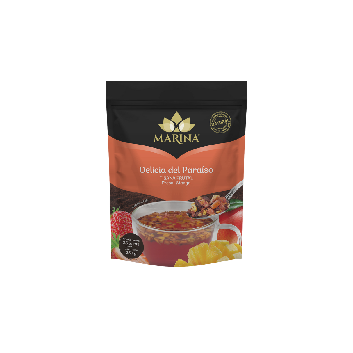 TISANA FRUTAL FRESA Y MANGO DELICIA DEL PARAISO MARINA BOLSA 500 GRAMOS