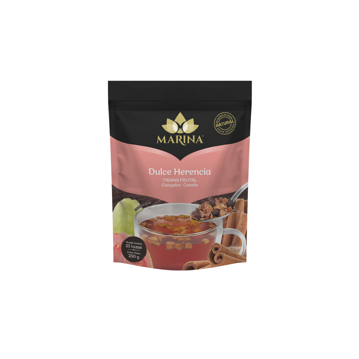 TISANA FRUTAL GUAYABA CANELA DULCE HERENCIA MARINA BOLSA 500 GRAMOS