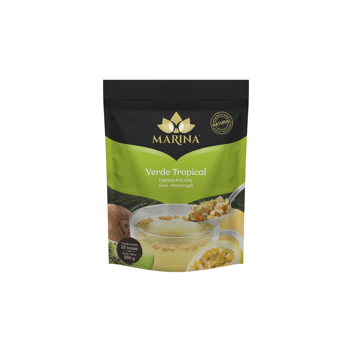 TISANA FRUTAL KIWI Y MARACUYA VERDE TROPICAL MARINA BOLSA 500 GRAMOS