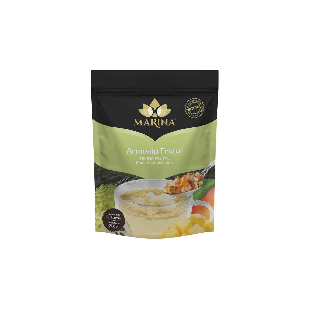 TISANA FRUTAL MANGO GUANABANA  ARMONIA FRUTAL MARINA BOLSA 250 GRAMOS