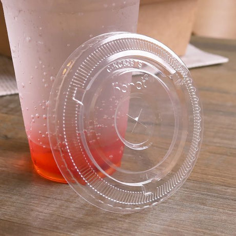 Tapa plana para vaso con orificio para popote | para vaso de 12 oz, 16 oz y 20 oz