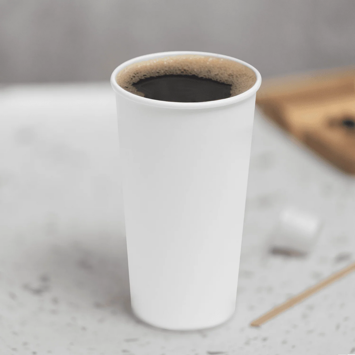 Vasos para café de papel de 20 oz, color Blanco