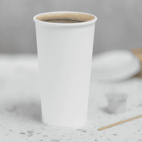 Vasos para café de papel de 20 oz, color Blanco