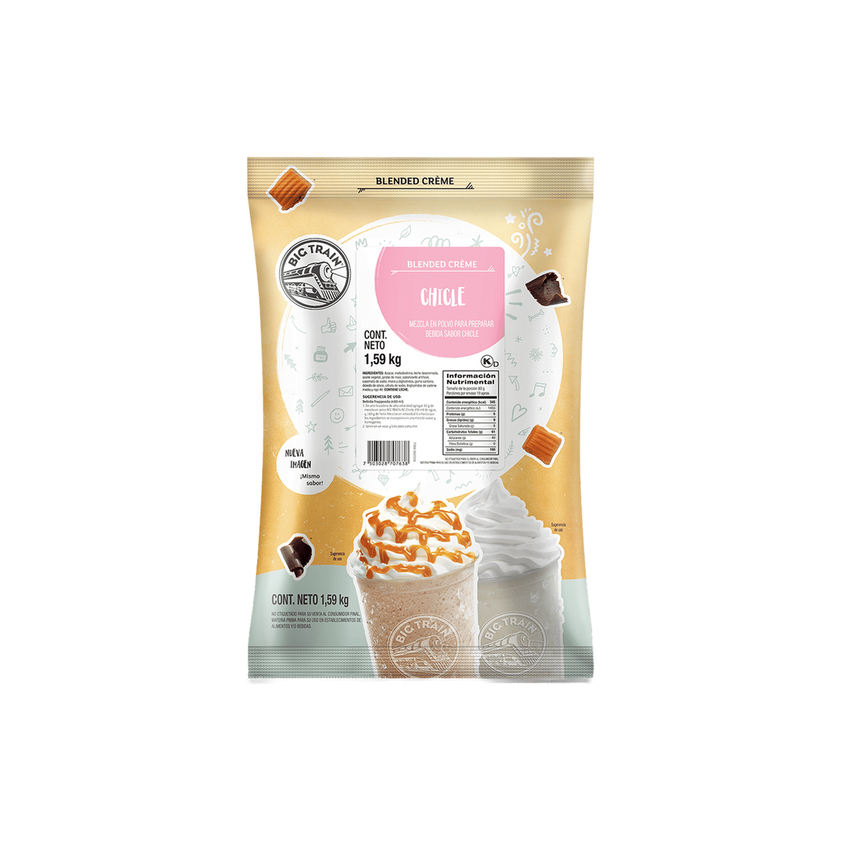 Base Big Train Sabor Chicle - Bubble Gum | Bolsa 1.59 kg