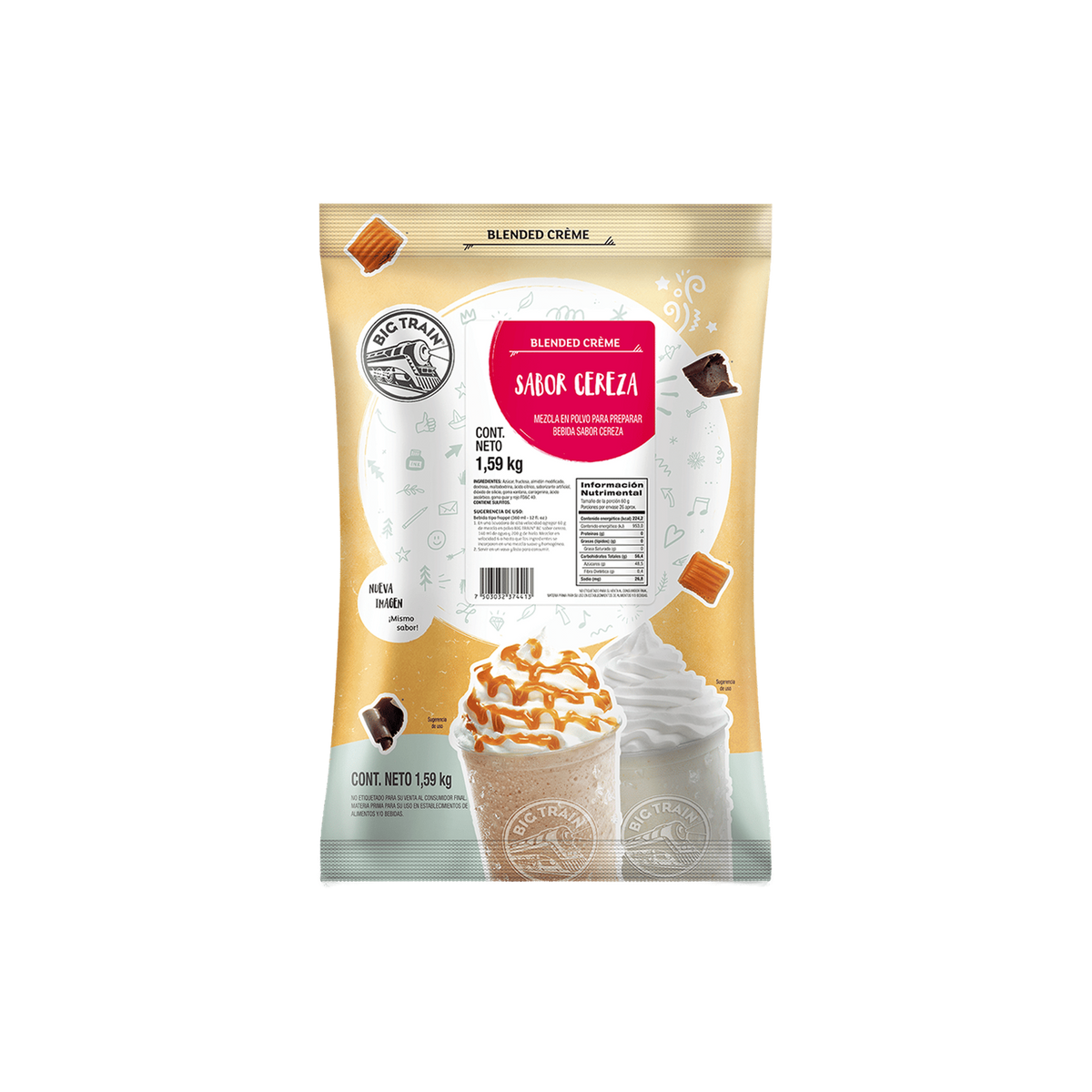 Base Big Train Cereza Cherry Flavor Bolsa 1590 Gramos