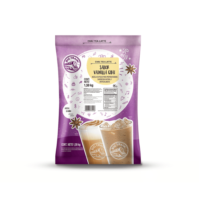BASE BIG TRAIN CHAI VAINILLA BOLSA 1590 GRAMOS - Kitchen Experts KEXBases para bebidasBig TrainKitchen Experts KEX