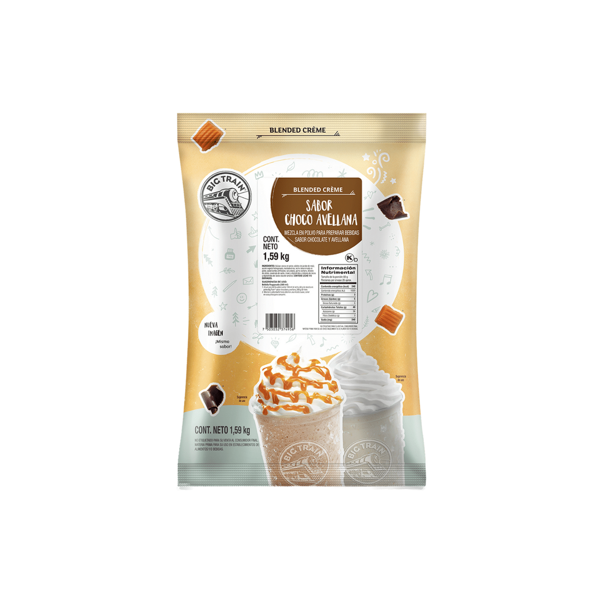 Base Big Train Chocolate Avellana Bolsa 1.59 kg