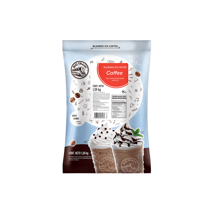 Base Big Train Coffee Café Bolsa 1.59 kg - empaque original, fondo transparente