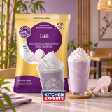 Base Big Train Dragon Fly Taro Bolsa 1590 Gramos con bebida preparada y letrero Kitchen Experts integrado en la escena