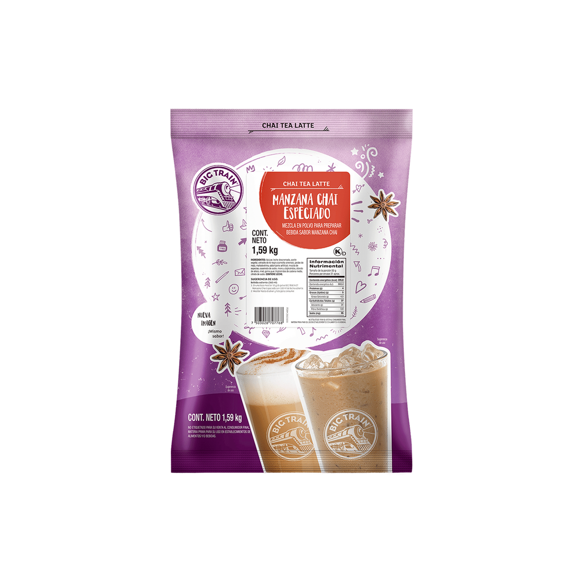 Base Big Train Manzana Chai Especiado 1590 Gramos