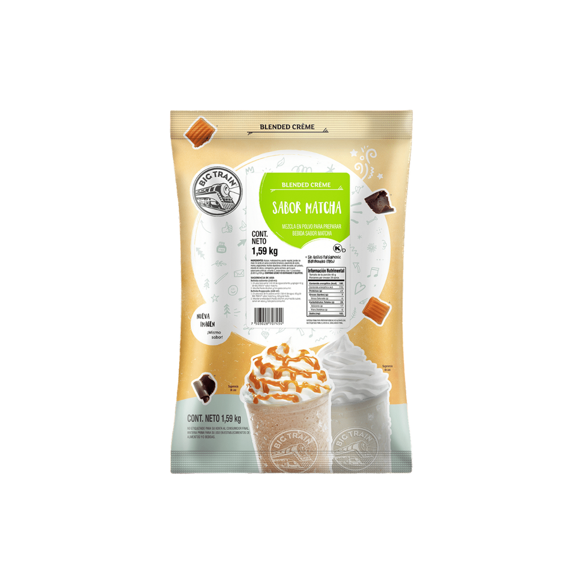 Base Big Train Matcha Flavor Bolsa 1590 Gramos