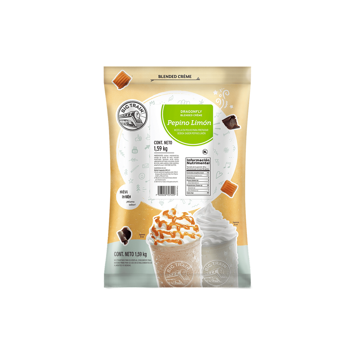Base Big Train Pepino Limón Bolsa 1590 Gramos