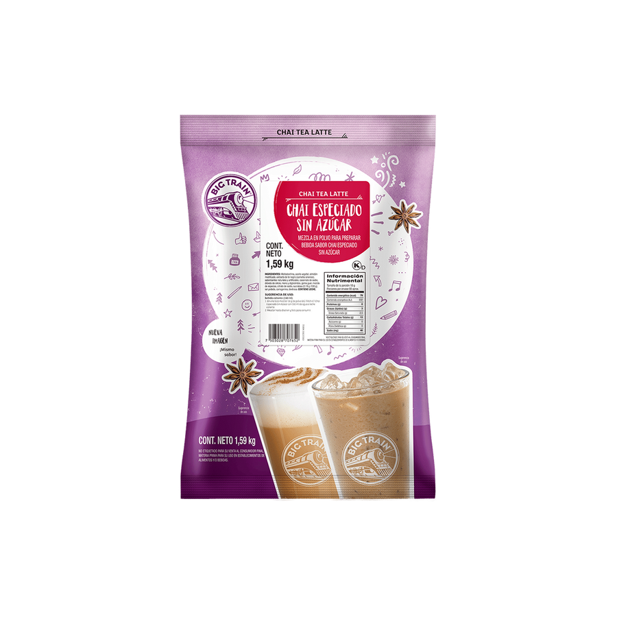 Base Big Train Spiced Chai Sugar Free sin Azúcar Bolsa 1590 Gramos