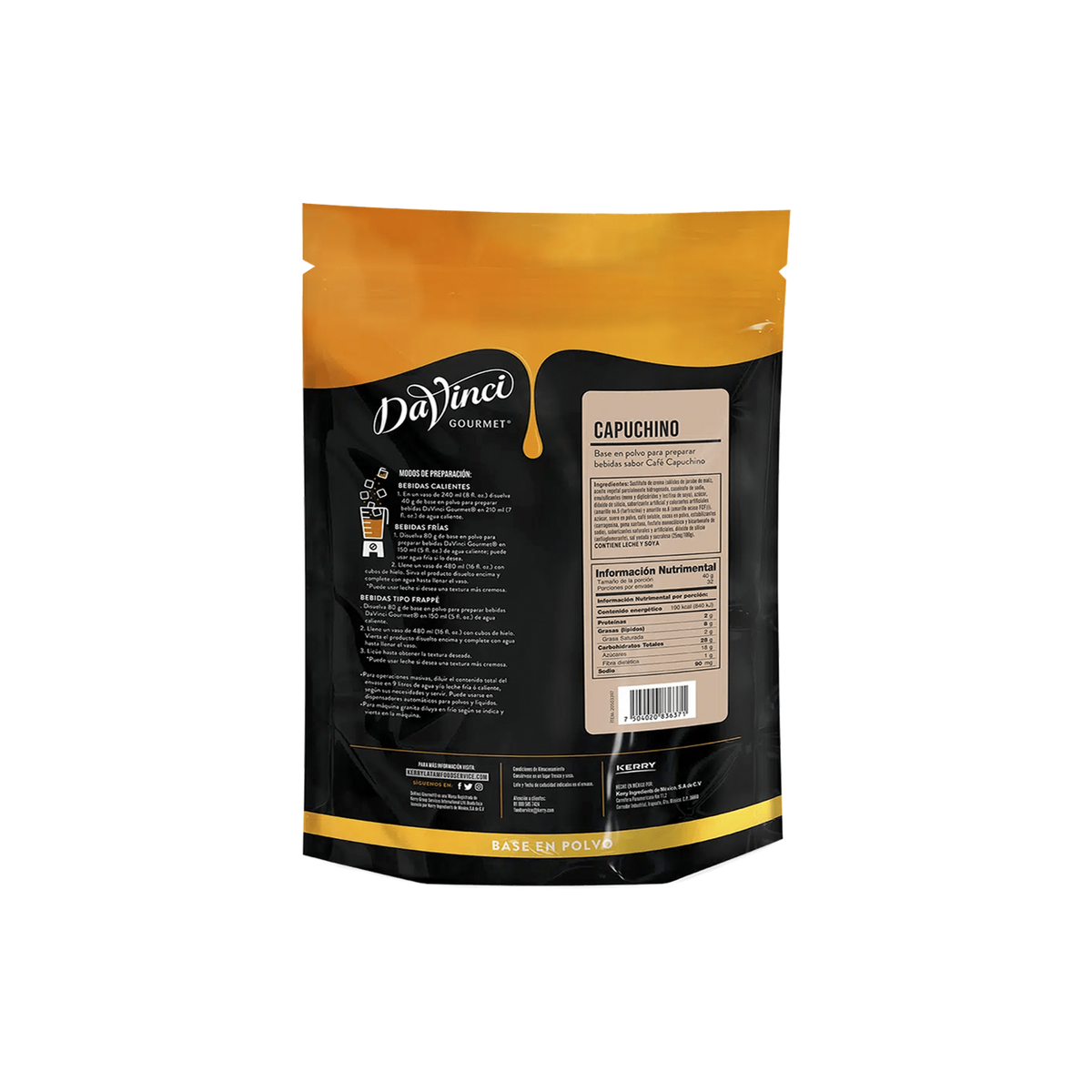 Base DaVinci Creamy Cappuccino Bolsa 1300 Gramos