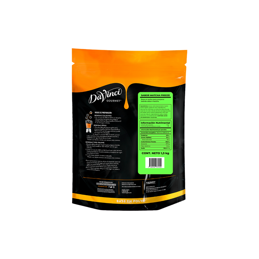 Base DaVinci Matcha Freeze Bolsa 1300 Gramos