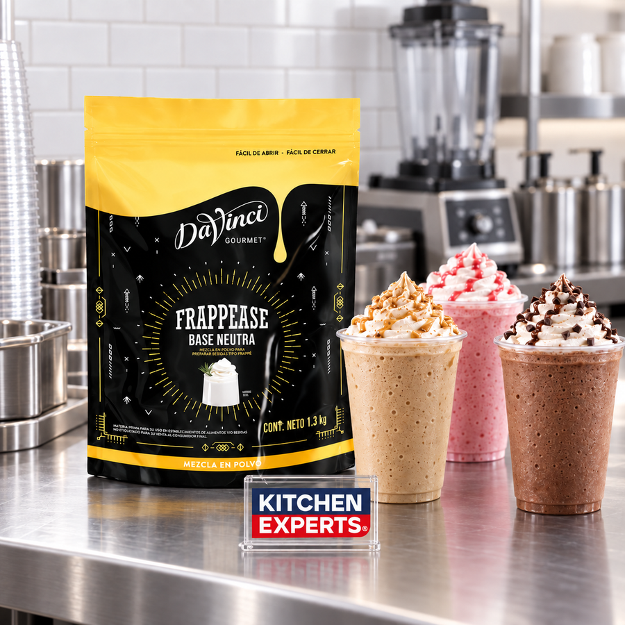 Escena promocional Base DaVinci Matcha Freeze con letrero KEX