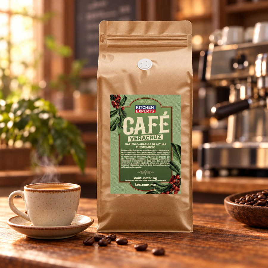 Café Veracruz 1kg | Sabor Mexicano Auténtico y Aromático en escenario de cafetería