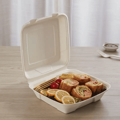 CLAMSHELL CONTENEDOR PARA ALIMENTOS 20x20 cm | PAQUETE DE 50 PZS - Kitchen Experts KEXDesechablesKitchen Experts KEXKitchen Experts KEX