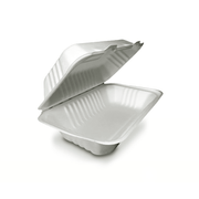 Clamshell Contenedor Biodegradable 22x14 cm | Paquete 50 pzs
