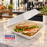Clamshell Contenedor Biodegradable 20x20 cm | Paquete 50 pzs - escena KEX