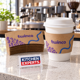 Fajilla para vaso caliente de Café | para vasos de 12 oz, 16 oz y 20 oz | Papel Kraft - escena KEX