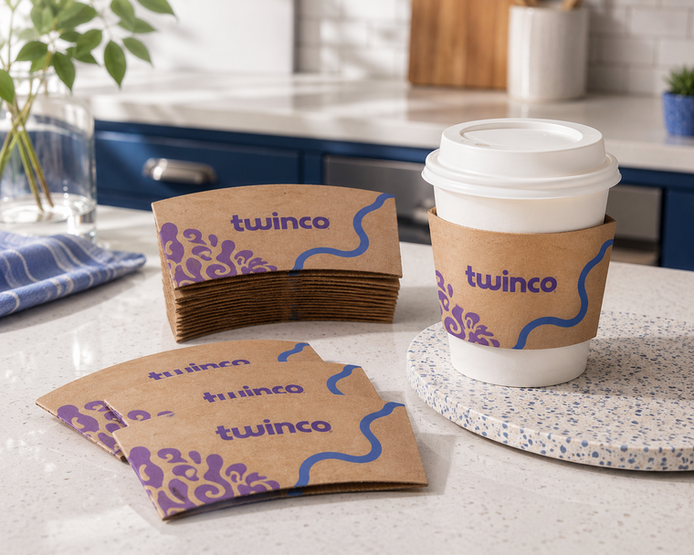 Fajilla para vaso caliente de Café | para vasos de 12 oz, 16 oz y 20 oz | Papel Kraft
