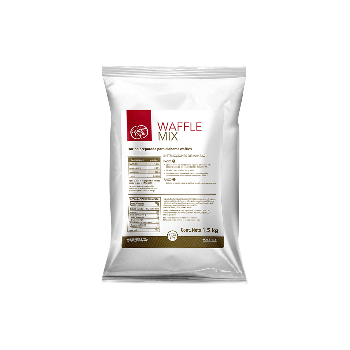 Harina Waffle Mix Bolsa 1.5 Kilogramos Golden Dip
