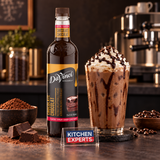 Escena promocional Jarabe DaVinci Chocolate 750 Mililitro con letrero KEX