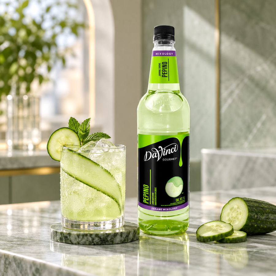 Jarabe DaVinci Mixología Pepino Botella 1 Litro en bebida preparada, imagen de ambiente KEX