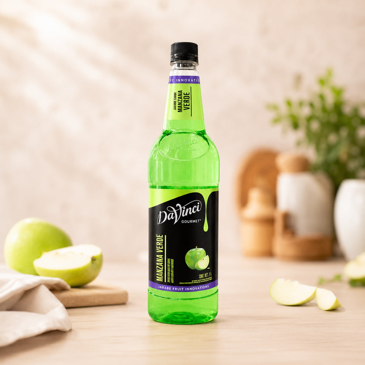 Jarabe Fruit Innnovation DaVinci Manzana Verde Botella 1 Litro - social