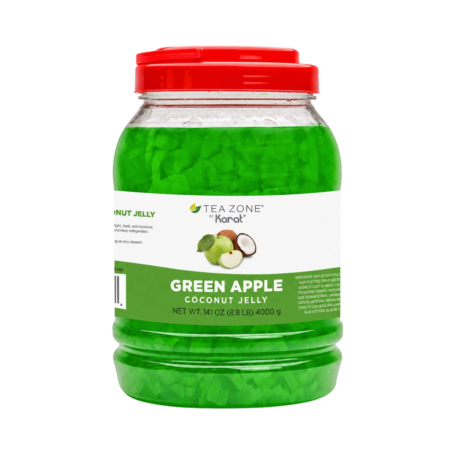 Tea Zone Green Apple Coconut Jelly 4000 g, empaque blanco y verde