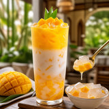 Jellys Mango Coco Tea Zone Bote 4 Kilogramos - en uso en barra de cafetería