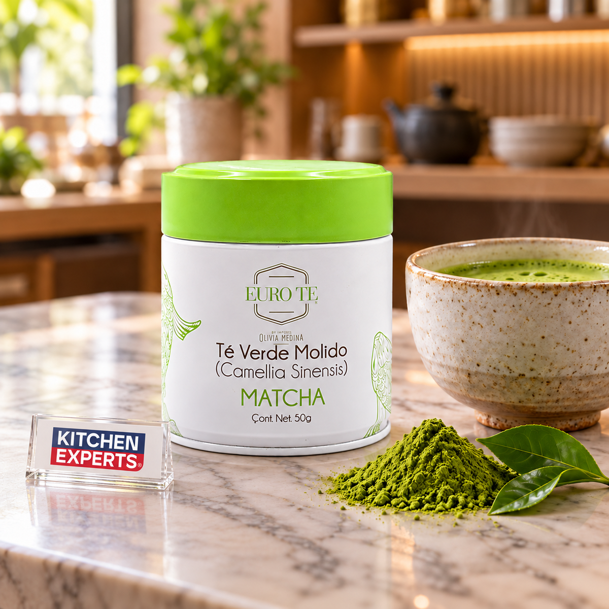 Lata Matcha Premium Euro Té 50 Gramos - escena KEX