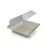 Clamshell Contenedor Biodegradable 20x20 cm | Paquete 50 pzs
