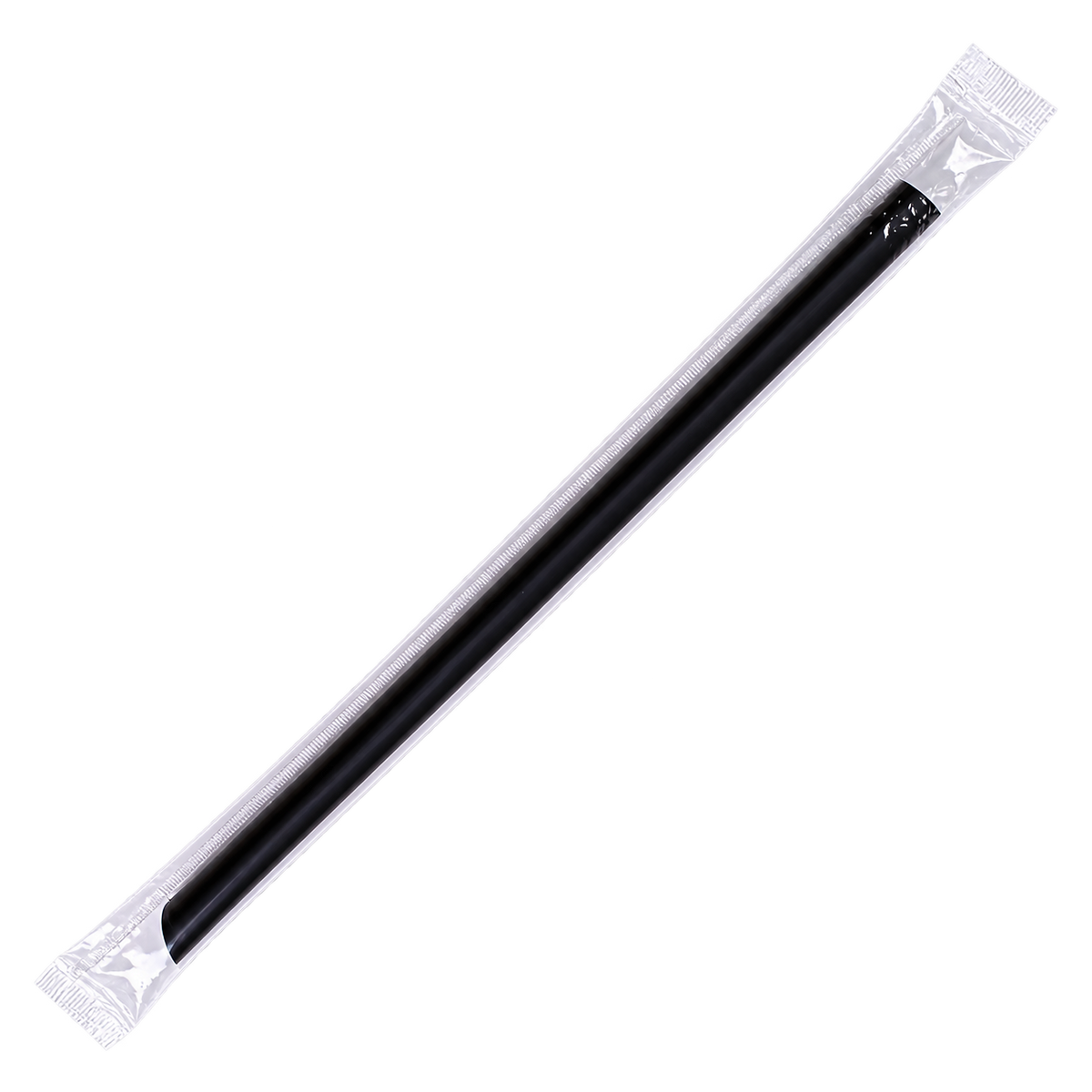 Popote negro para tapioca 11 x 230 mm, caja de 2,000 piezas