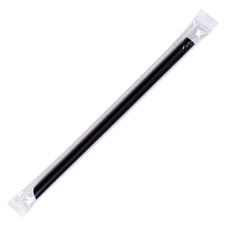 Popote negro para tapioca 11 x 230 mm, caja de 2,000 piezas