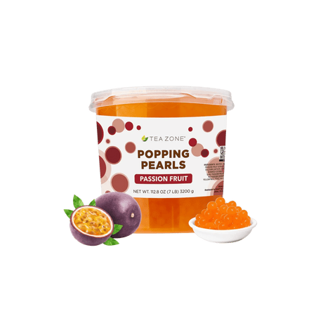 POPPING PEARLS PASSION FRUIT FRUTA DE LA PASION TEA ZONE BOTE 3200 GRAMOS
