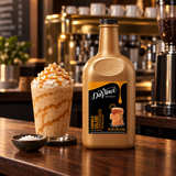 Salsa DaVinci Caramelo Salado Botella 1/2 Galón en ambiente de cafetería KEX