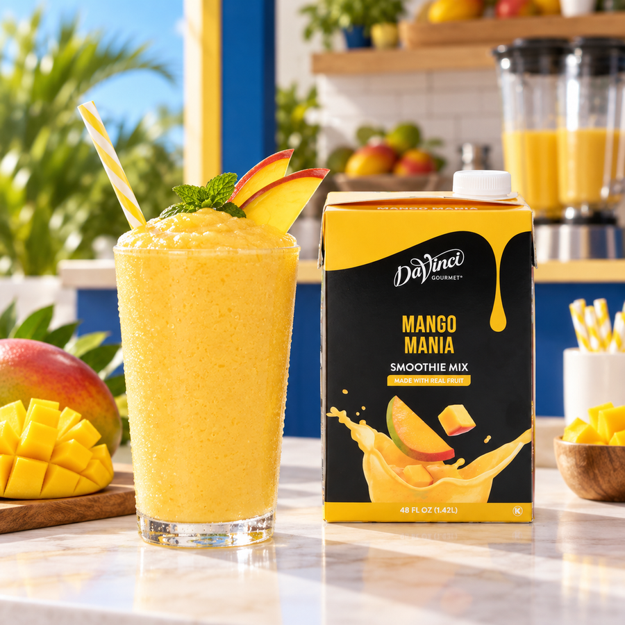 Smoothie Mix DaVinci Gourmet de 1.42 L Sabor Mango Mania - Mango - Concentrado en bebida preparada, imagen de ambiente KEX
