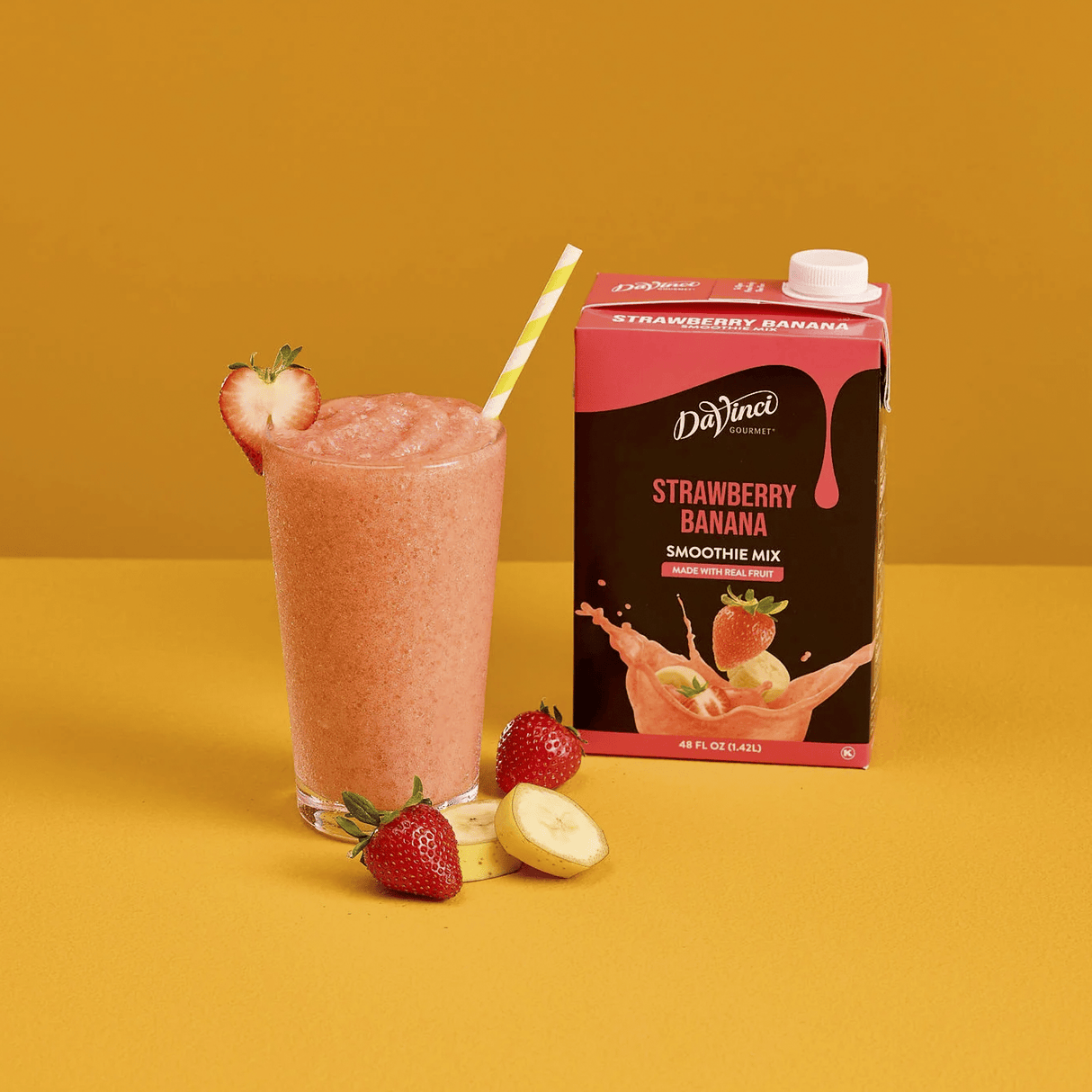 SMOOTHIE MIX DAVINCI GOURMET DE 1.42 L SABOR STRAWBERRY BANANA - FRESA PLATANO - CONCENTRADO - Kitchen Experts