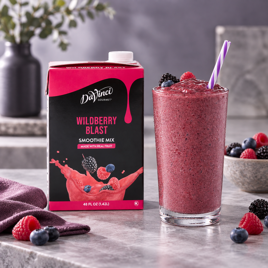 Smoothie Mix DaVinci Gourmet de 1.42 L Sabor Wildberry Blast - Moras - Concentrado en bebida preparada, imagen de ambiente KEX