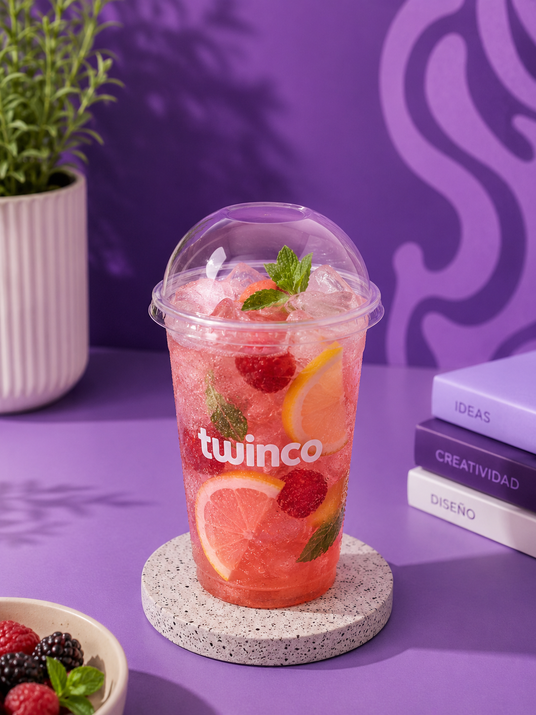 Tapa de domo abierta de plástico para vaso transparente | para vaso de 12 oz, 16 oz y 20 oz