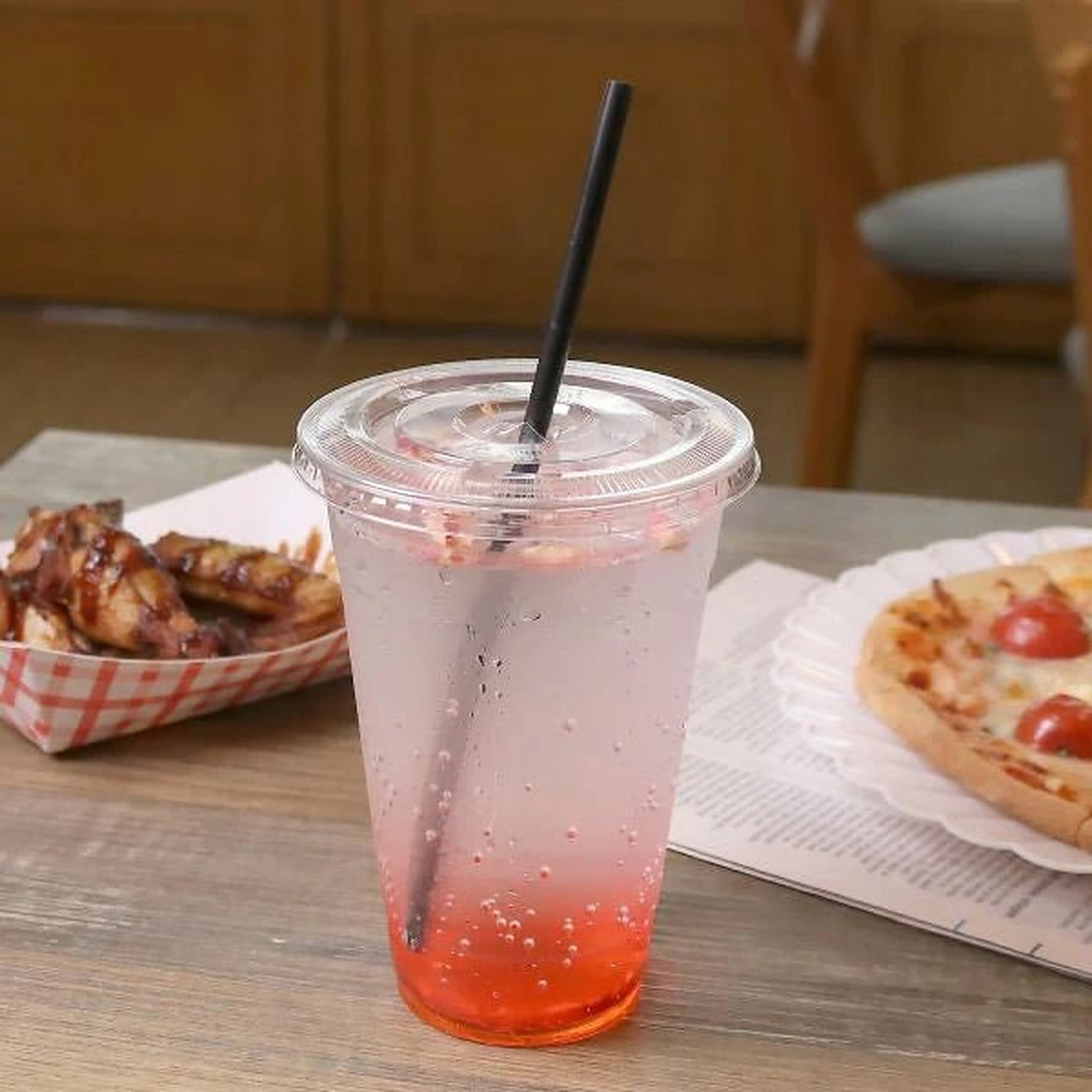 Twinco Tapa Plana Vaso Orificio Popote Vaso 98mm 20oz para cafeterías | Kitchen Experts KEX
