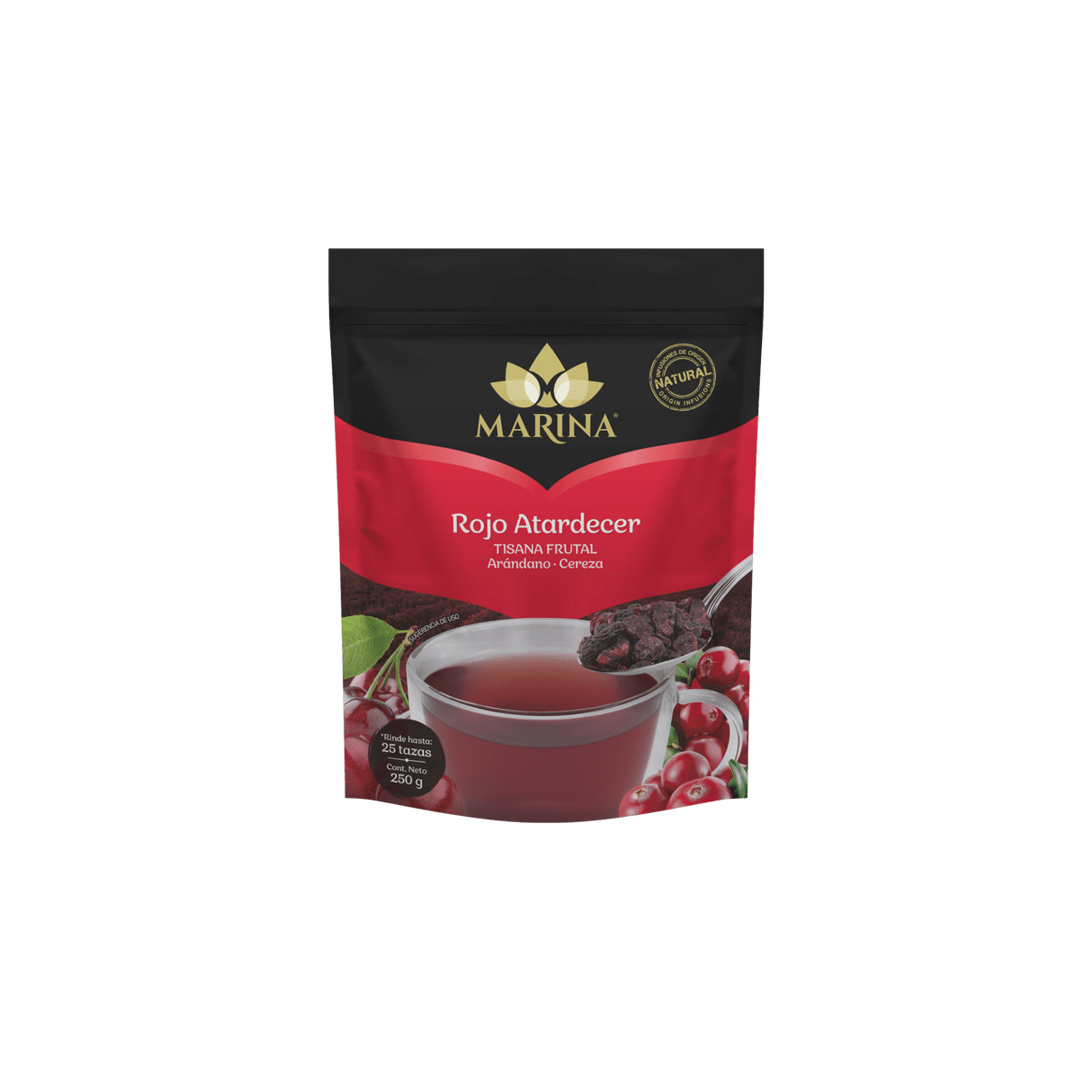 TISANA FRUTAL ARANDANO CEREZA ROJO ATARDECER MARINA BOLSA 500 GRAMOS