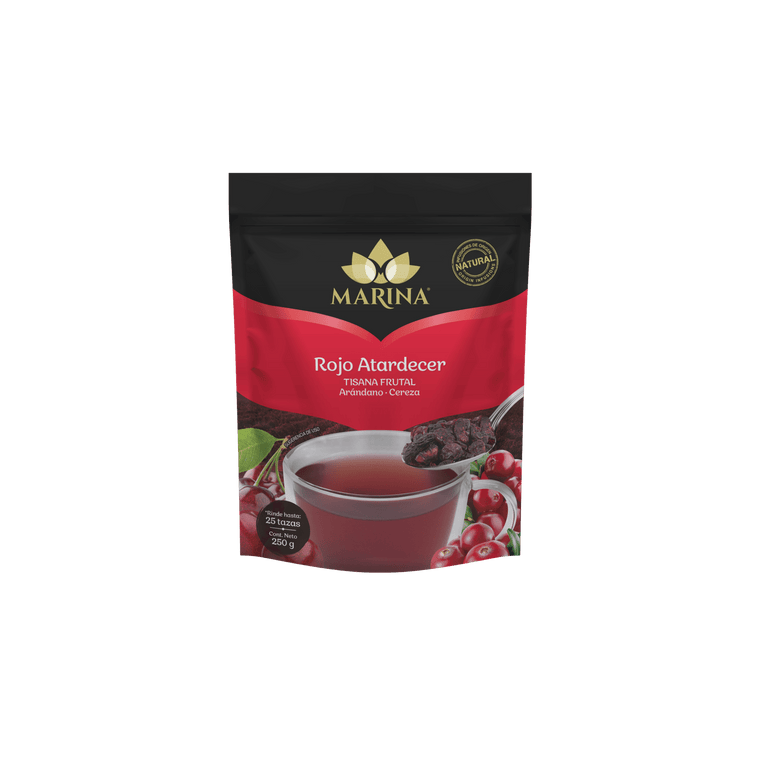 TISANA FRUTAL ARANDANO CEREZA ROJO ATARDECER MARINA BOLSA 500 GRAMOS