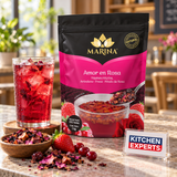 TISANA FRUTAL ARANDANO FRESA Y PETALOS AMOR EN ROSA MARINA BOLSA 1 KG - escena KEX